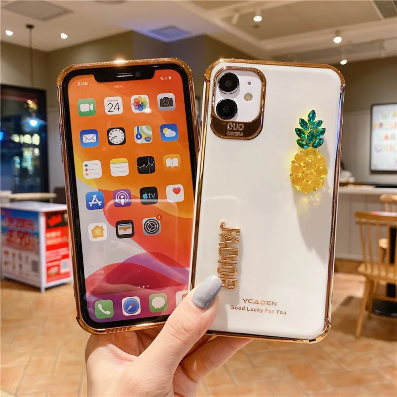 3d Fruit Solid Color Plating Soft Shell Protective Cover Phone Case Back Capa For Huawei P40 P30 Pro Plus Lite Nova 7 6 SE |