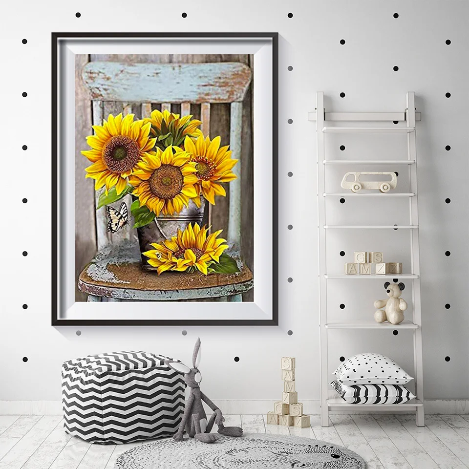 Evershine Diamond Painting Sunflower Diamond Mosaic Full Square Flowers  Rhinestones Of Pictures 5D Embroidery Art Decoration