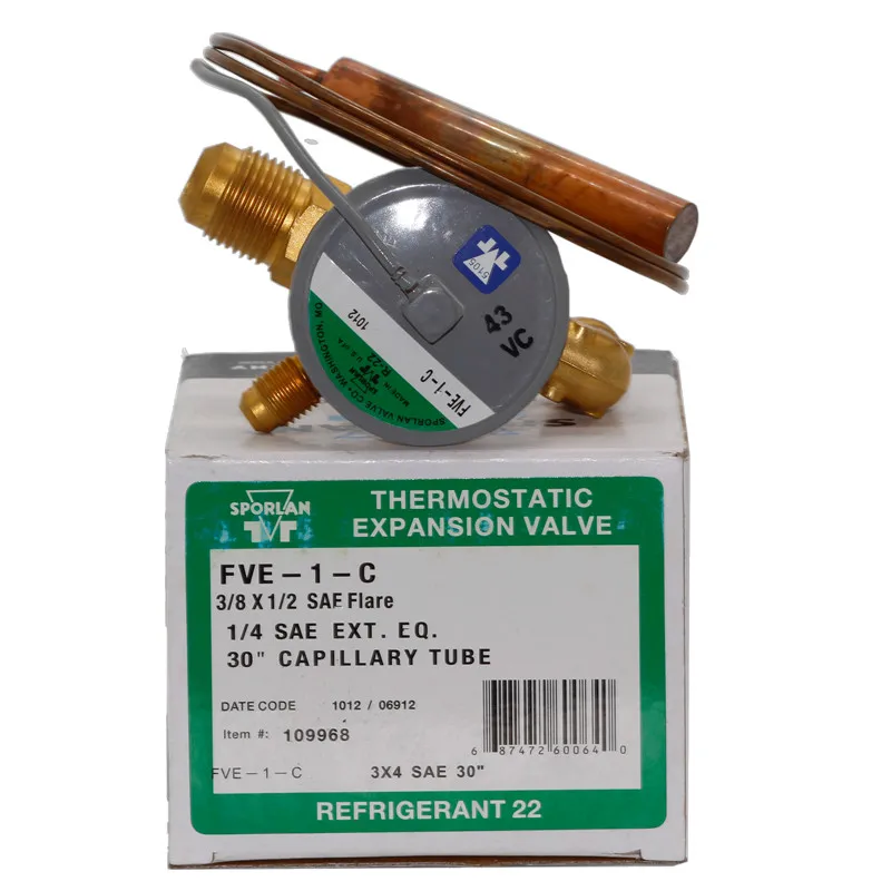 

SPORLAN FVE-1-C Refrigerating expansion valve Air conditioning cooling expansion valve R22 R407