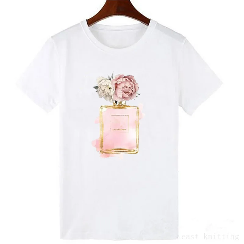 Летняя женская футболка, повседневные женские футболки, модная футболка, женские топы с цветочным принтом - Цвет: 0106