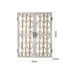  American country retro make old fake Windows make old mirror wall hanging window mirror wall decoration porch shop window decora 