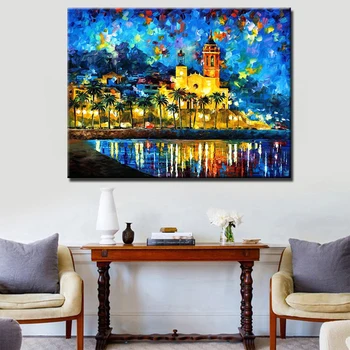 

Knife Oil Painting On Canvas Landscape Picture Wall Art For Home Office Hotel Decor Handmade Abstract oil painting free shipping