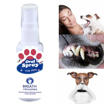 

HOT Pet Dog Spray Oral Care Breath Freshener Teeth Breath Cleaning Freshener Dog Cat Oral Spray