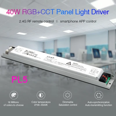 MiBOXER(milight) PL5 40 Вт RGB+ CCT панель свет драйвер вход ac220в; выход DC30-40V; 5 каналов; совместимое приложение/2,4 г RF дистанционное управление - Цвет: PL5  40W  Driver