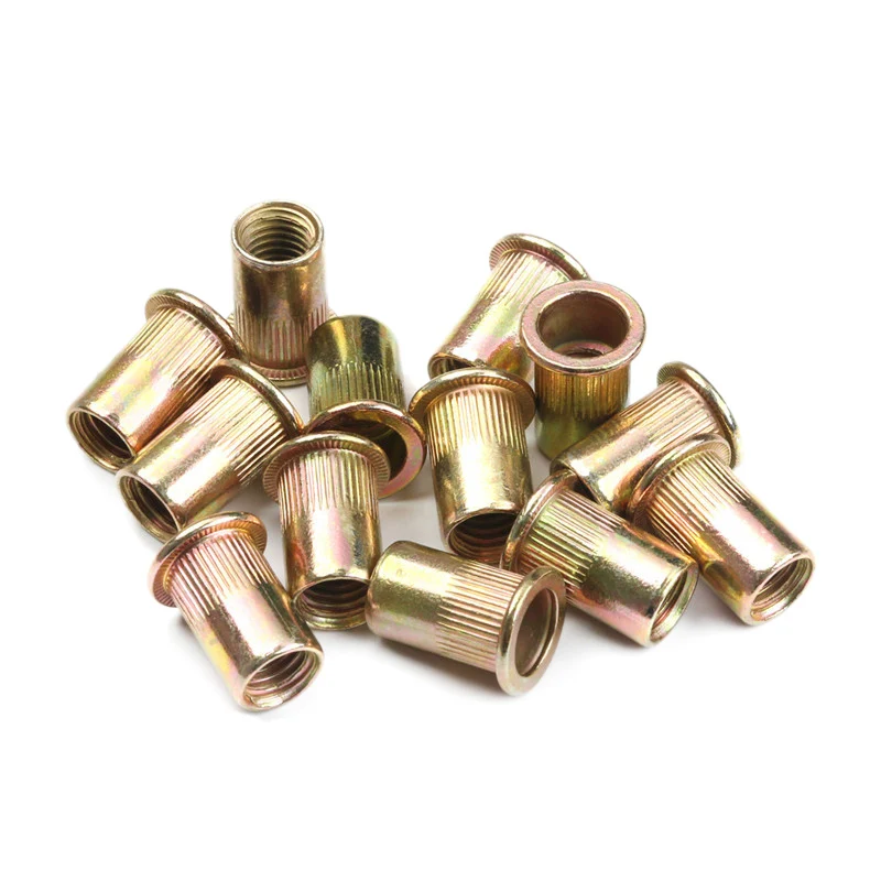 

210 Pcs Carbon Steel Rivet Nuts M4 M5 M6 M8 M10 M12 Flat Head Rivet Nuts Set Nuts Insert Reveting Multi Size Collocation