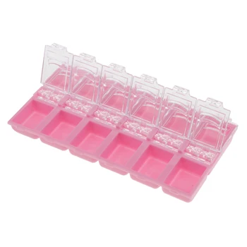 

12 Slots Plastic Empty Nail Art Storage Box Rhinestone Bead Stuff Jewelry Container Case