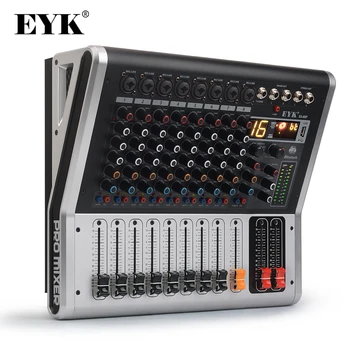 

EYK EA80P 8 Channels Mixing Console with 2 x 150 Watts / 4 Ohms Power Amplifier Professional Bluetooth Record USB Audio Mixer DJ