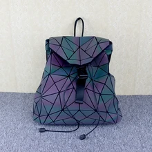 Геометрическая Lingge светящаяся цветная лазерная большая сумка на плечо для мужчин и женщин модный рюкзак для пары