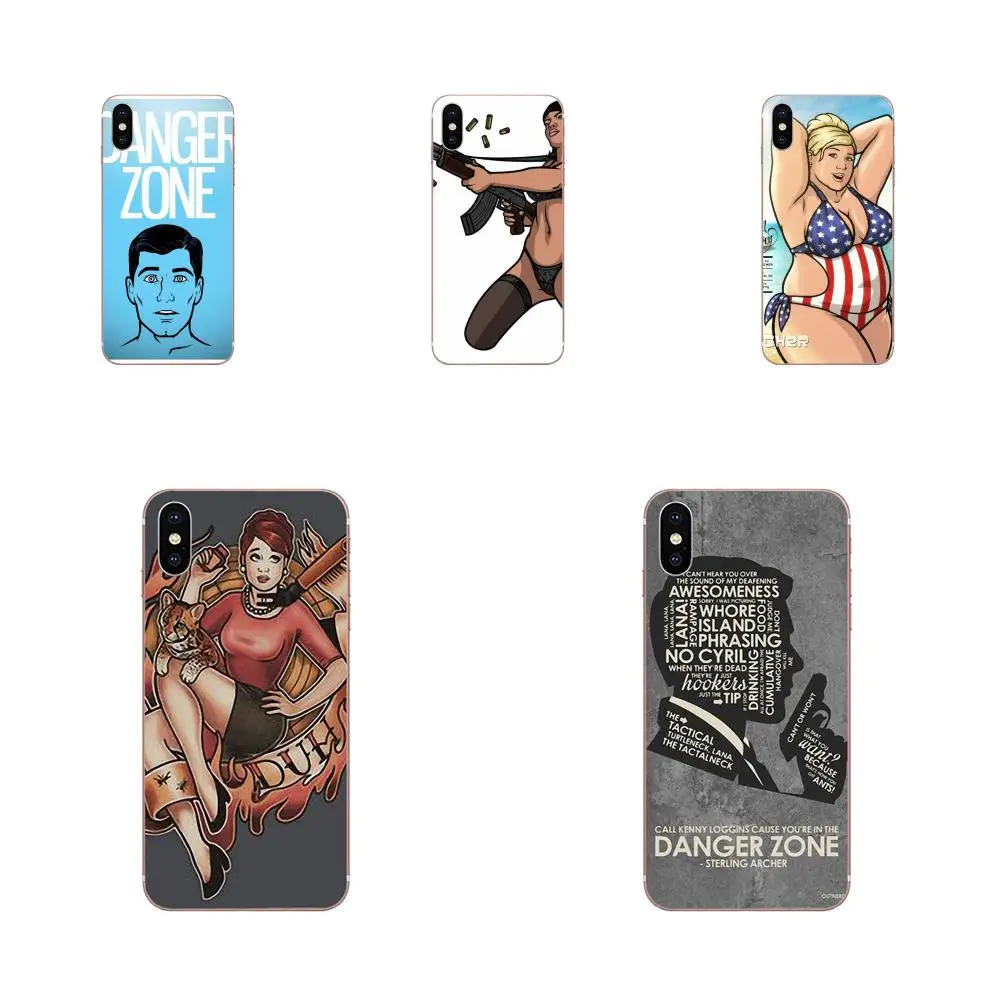 

Silicone Phone Covers For Apple iPhone 4 4S 5 5C 5S SE 6 6S 7 8 Plus X XS Max XR Archer Danger Zone