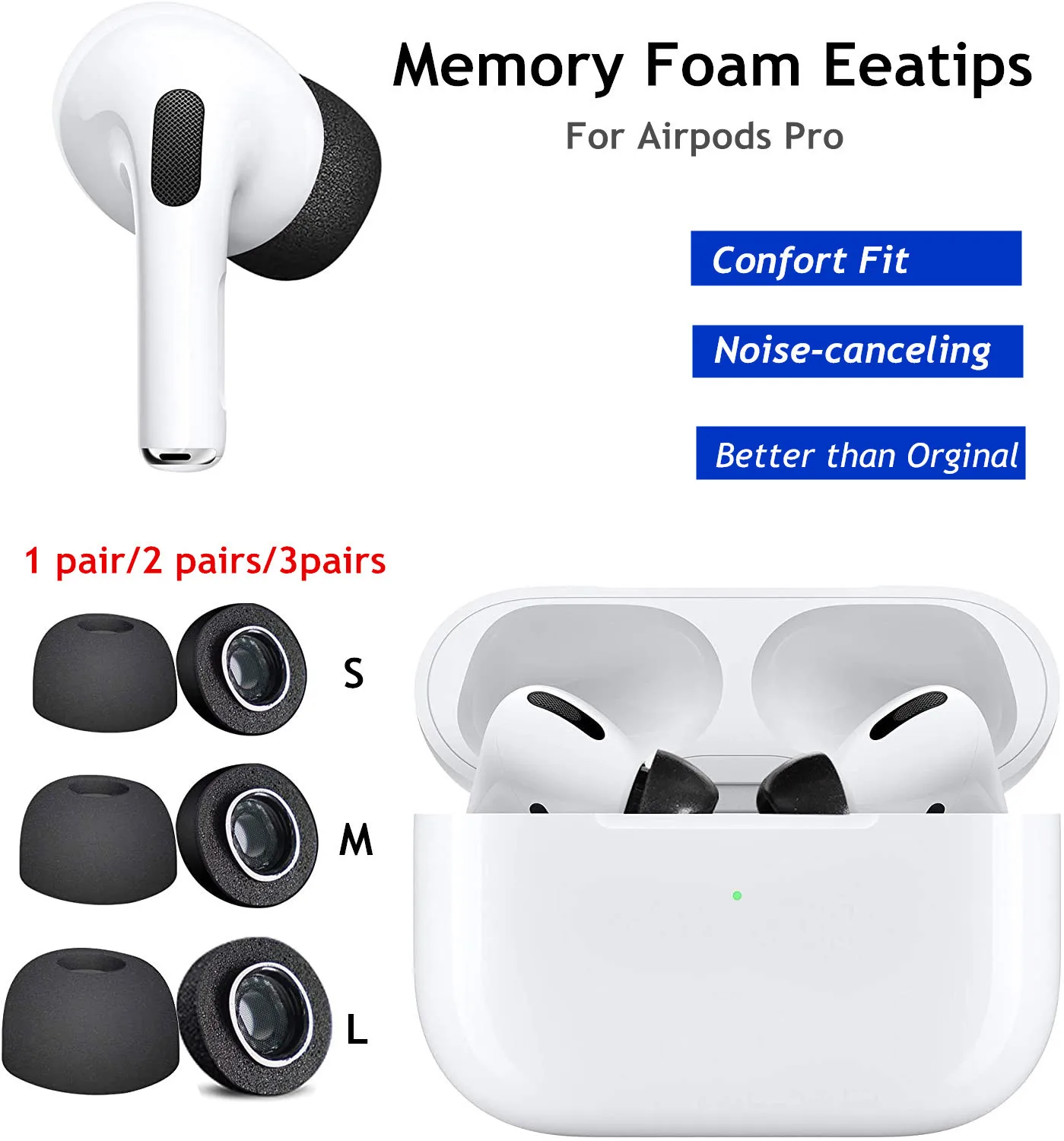 Ujung Busa Memori untuk Apple Airpods 