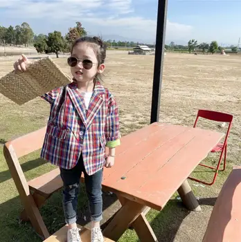 

2020 New Arrival Girls Plaid Coat Spring Full Sleeve Fashion Girls Jacket 1-6 Years PY30