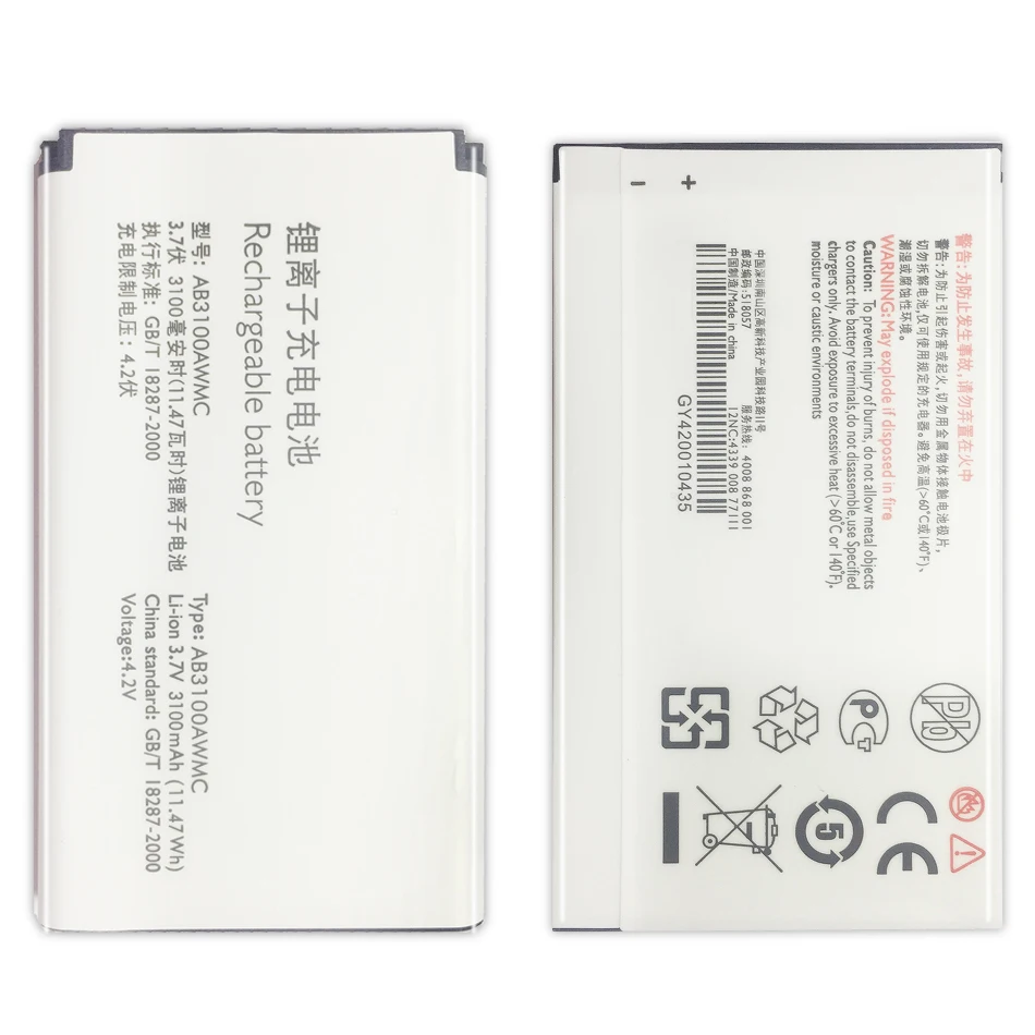 Стабильный литий полимерный аккумулятор ykaisin AB3100AWMT AB3100AWMC 3100 мАч для PHILIPS Xenium E180 E181