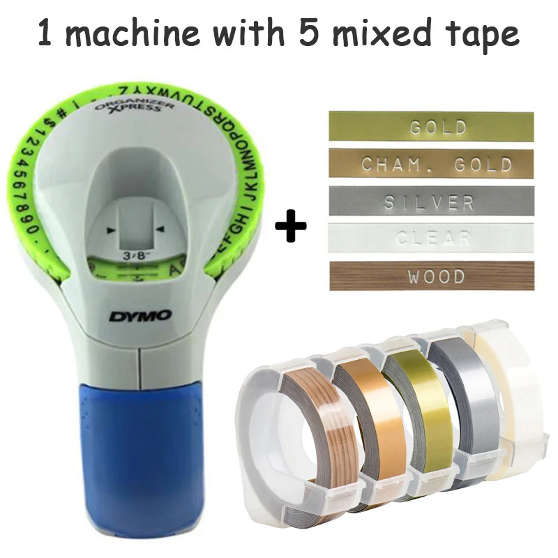 Dymo 12965 ручные принтеры этикеток dymo 1610 1540 motex c101 9 мм 3D тиснение ленты для Dymo Органайзер Xpress производители этикеток - Цвет: machine add 5 mixed