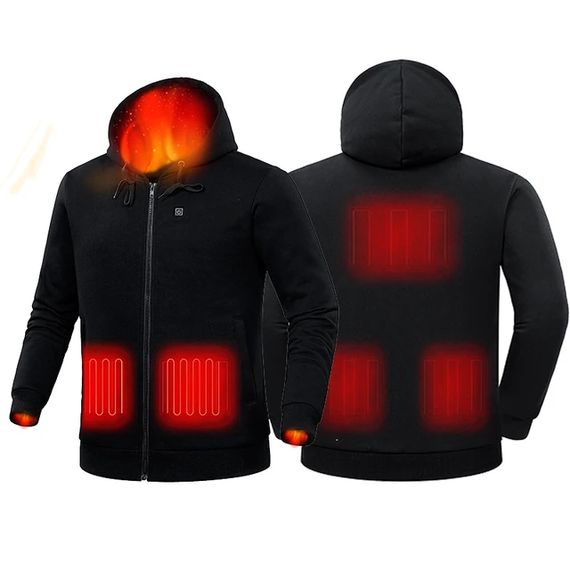 2021 Outdoor Electric USB Heating Sweaters Hoodies Men Winter Warm Heated Clothes Charging Heat Jacket Sportswear P5103