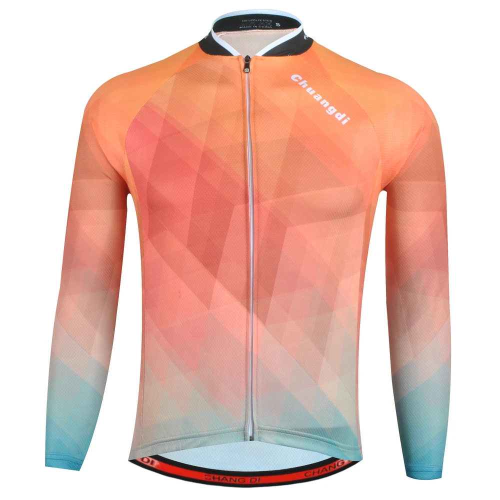 Long sleeve Jerseys ZM весенне-осенний велосипедный комплект с длинными рукавами, Майки для велоспорта и штаны для мужчин, для катания на открытом воздухе, гоночные треккинговые велосипедные трикотажные брюки - Цвет: Long sleeve Jerseys