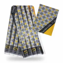 Новая цифровая шелковая ткань органза 4 ярдов+ 2 ярдов шифон Высокое качество атласная шелковая ткань Африканский принт Анкара ткань шелковая ткань