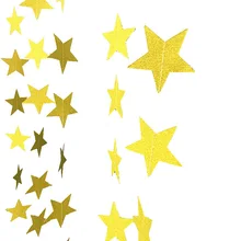 Золотистая детей искусство латте гирлянды для детского сада браслет очарование украшения звезда День рождения Юбилей праздник Подвесной Настенный декор