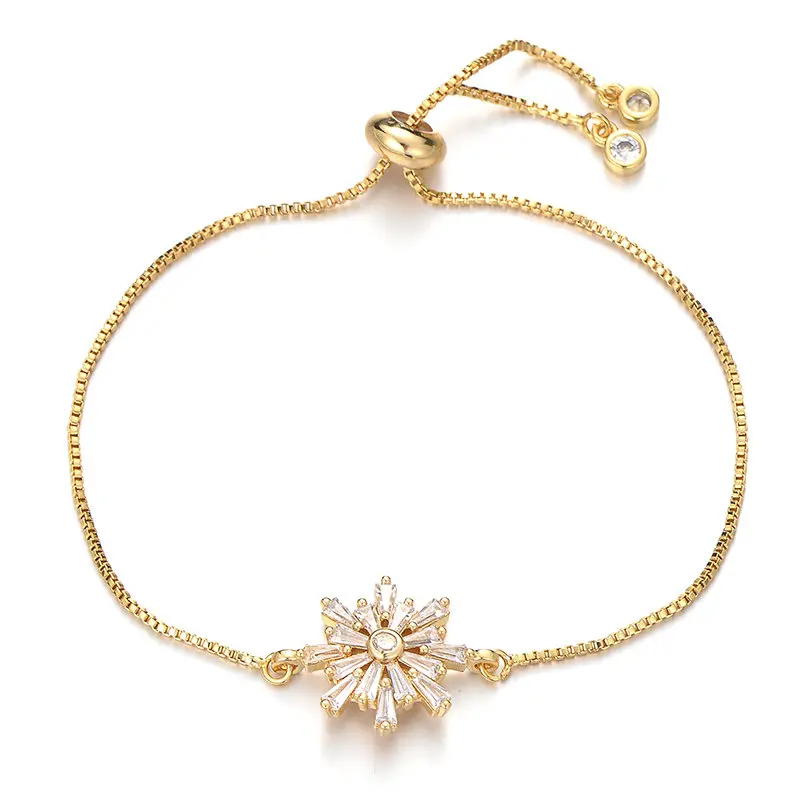 gold Pipitree блестящий браслет принцессы CZ Циркон снежинка Femme брендовые модные браслеты со стразами для женщин цепочка ювелирный браслет - Окраска металла: gold