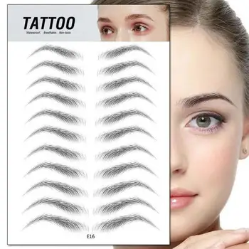 

11pairs Magic 4D Hair-like Eyebrow Tattoo Sticker False Eyebrows Waterproof Lasting Makeup Water-based Eyebrow Sticker Cosmetic