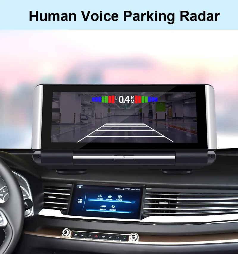 7 ''hp Автомобильная приборная панель заднего вида DVR регистратор парковочный радар двойной объектив ночного видения со складным экраном