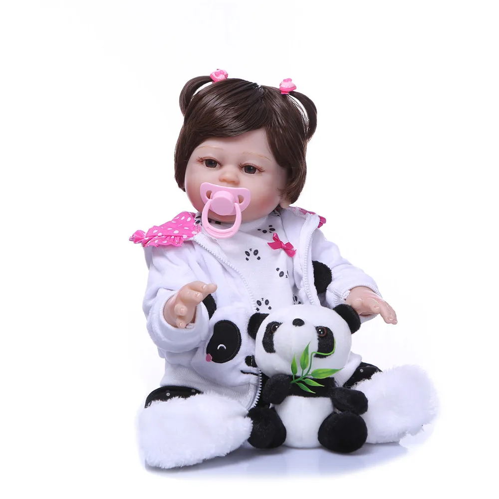 Bebe reborn baby doll 50 см мягкие силиконовые перерожденные куклы младенцы, com корпоративных де menina de silicone menina для маленьких девочек куклы-панды подарок