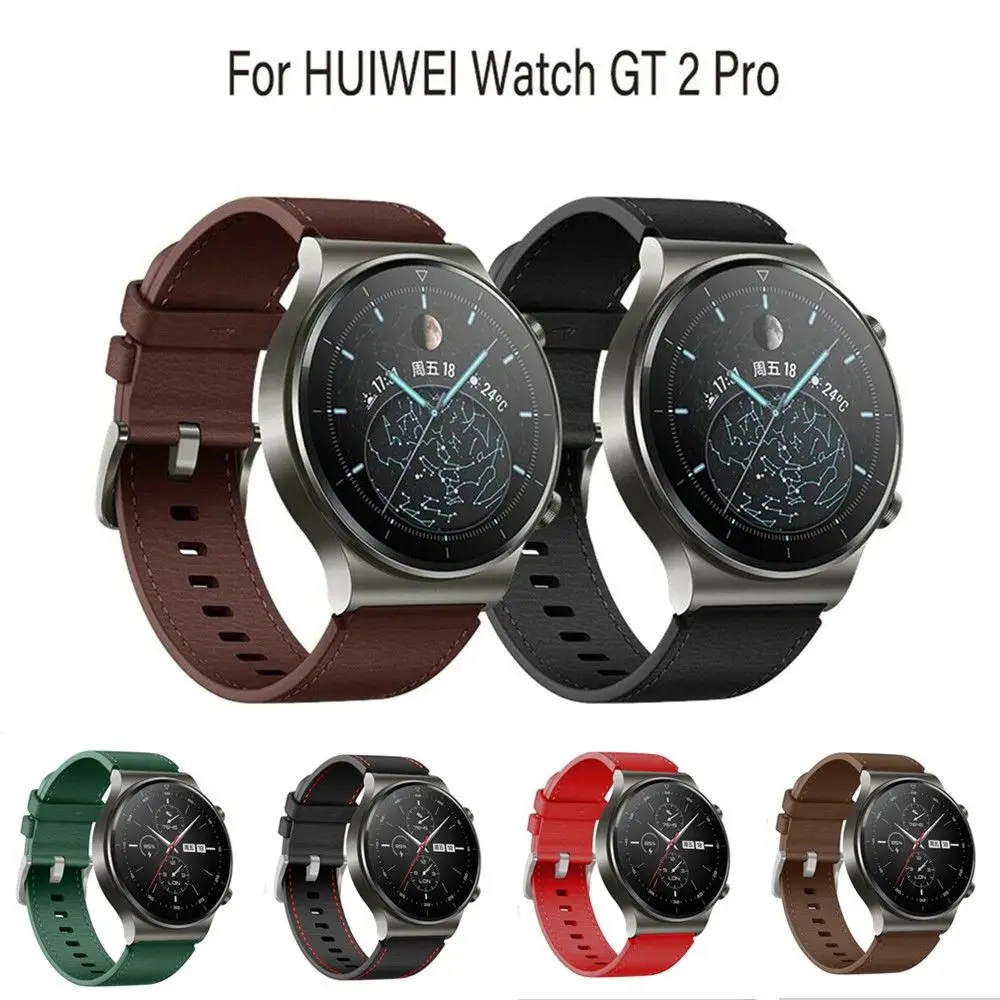 Ремешок из натуральной кожи 22 мм для HUAWEI Watch GT 2 Pro GT2 2e деловой Повседневный