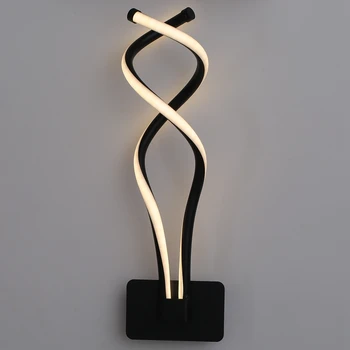 

Modern Creative Wave LED Wall Light Black LED Wall Mounted Sconces for Bedside Corridor Stairs Aluminum Wall Lamps