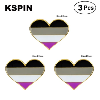 

Asexual Heart Shape Lapel Pin Brooches Pins Flag badge Brooch Badges