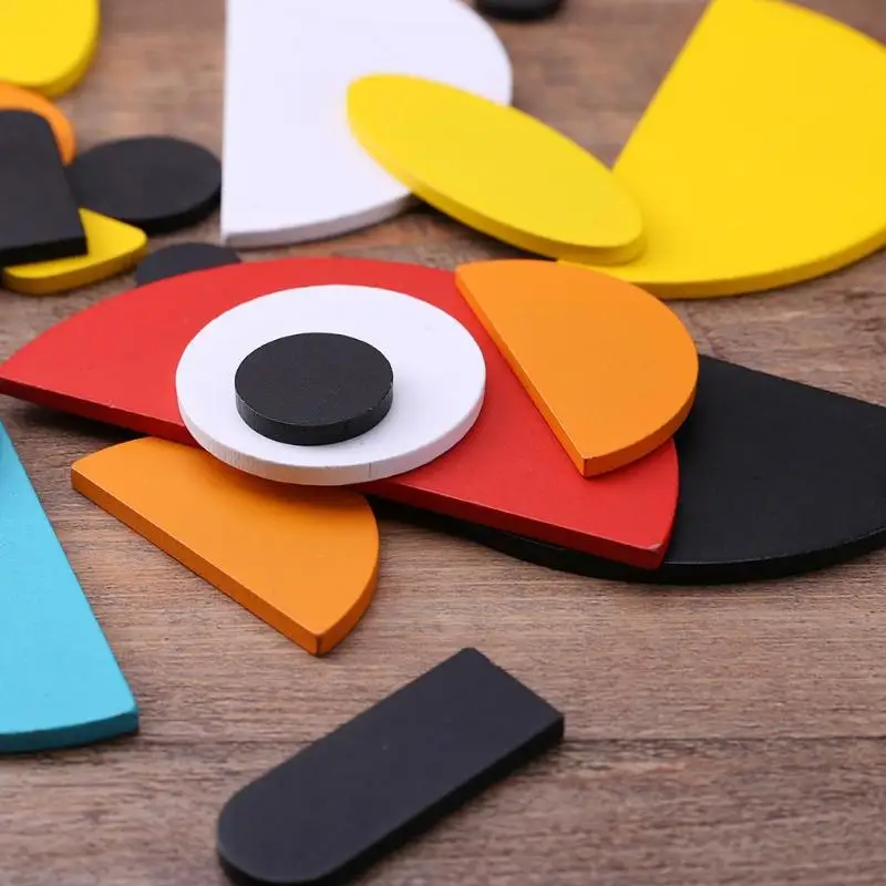 50 шт. деревянная головоломка для детей игрушки 3D DIY картонное животное детская головоломка доска многоцветная милая детская обучающая игра игрушка montessori