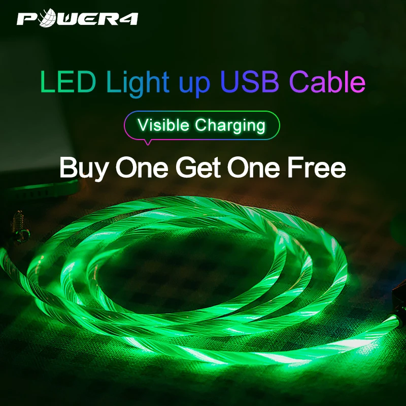 

Power4 Two Packs Micro USB Cord 3.0 For Android Phones Charger Reversible Micro USB Led Cable For Samsung Fast Charging Microusb