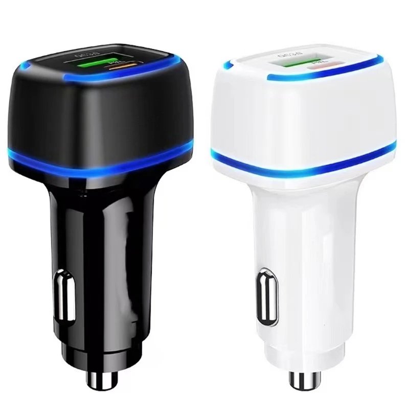 

2024 New Automotive Fast Charging Car Charger Cigarette Lighter Flash Charge Universal Dual USB Adapter 12V-24V QC3.0PD 36W