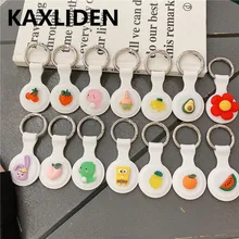 Cute 3D Stereo Animals Protection For Apple AirTags Full Protection Shell Soft Silicone Shockproof Cover Fashion Key Chain Ring