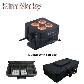 

6 lights + soft bags free shipping led 4x18W mini battery wireless DMX par light with IR stage light