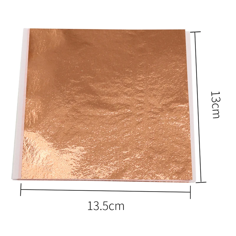100 Pieces of Green and Gold Foil Leaf Sheets for Art, Crafts, Furniture Decoration, and Nail Art