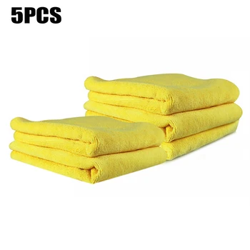 

5pcs/set Towel 40 x 40cm 300GSM Microfiber Car Drying Vehicle Cleaner Yellow