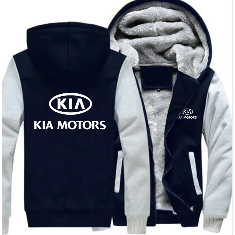 1 Зимняя куртка с логотипом KIA Motors, мужские толстовки на молнии, модные белые утепленные удобные толстовки с принтом, пальто - Цвет: 1