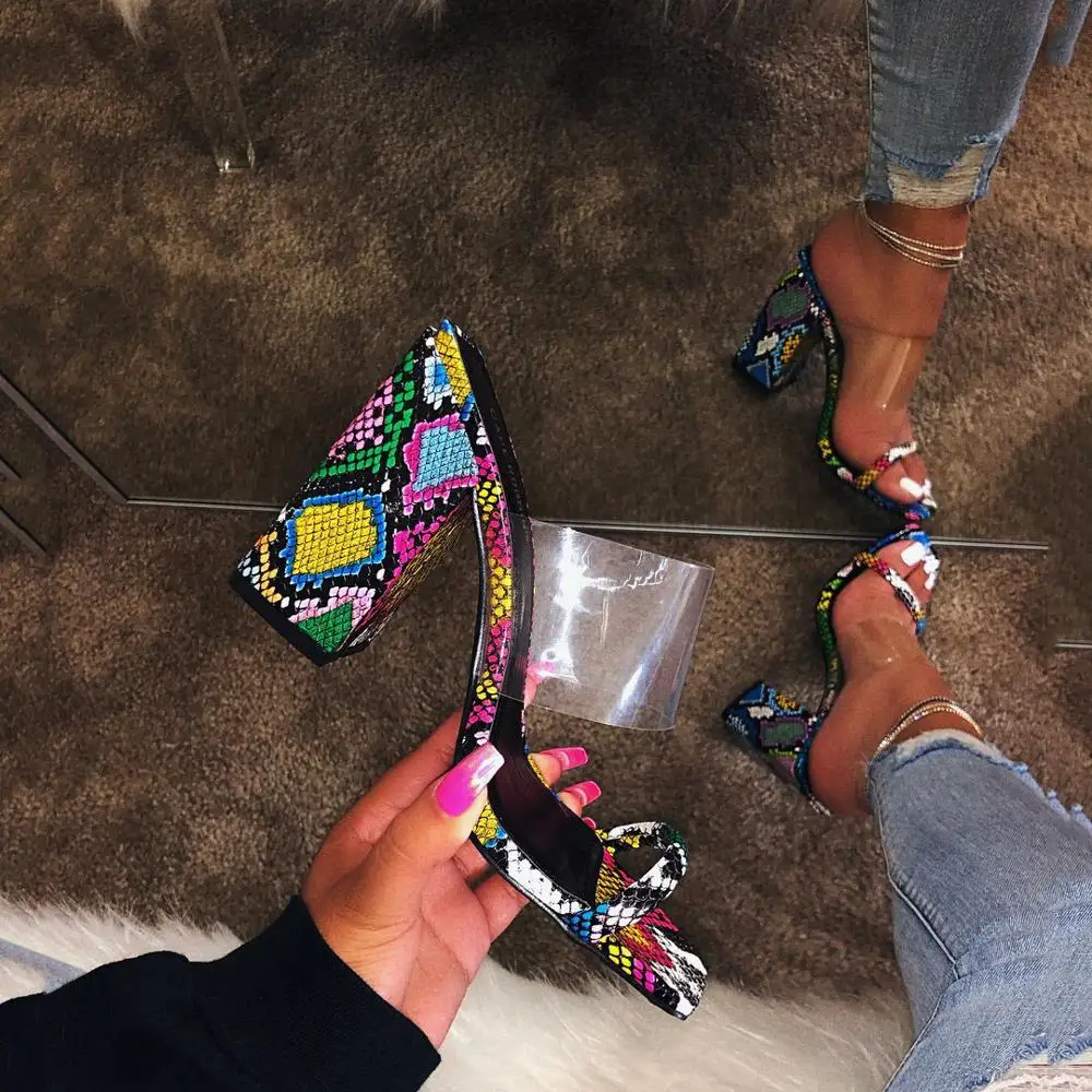 

Wedge Sandals Summer Woman High-heeled Slippers Fashion Snake Pattern Waterproof Platform Slides Sexy Camouflage Slippers lady