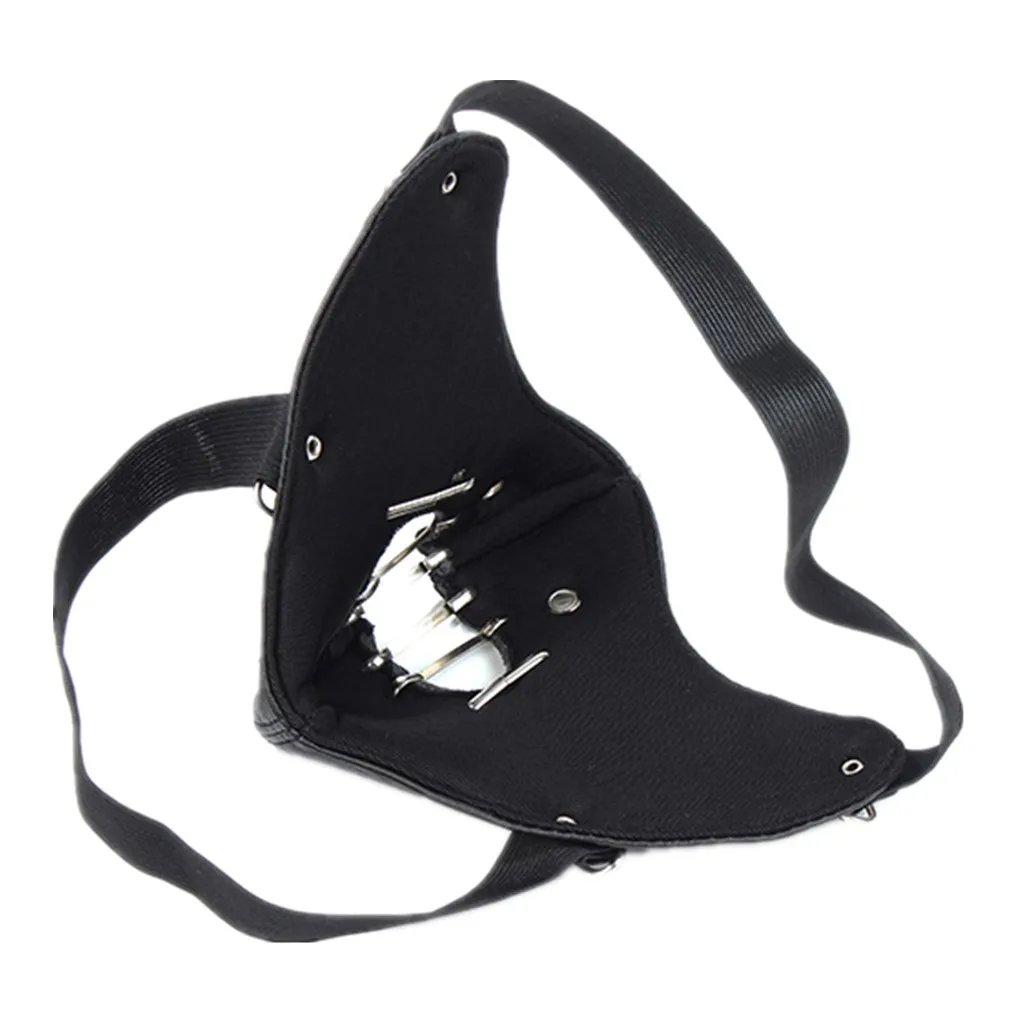 Unisex Punk Rock Gothic Half Face Mask Motorcycle Biker PU Leather Party Accessories