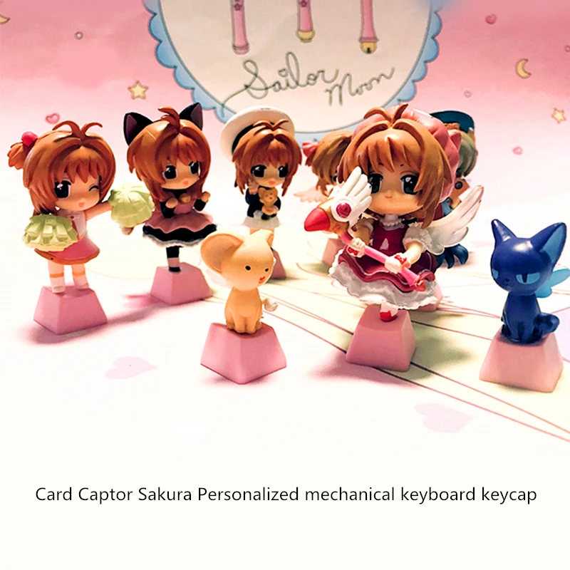 DIY Key cap Card Captor Sakura mechanical keyboard keycap personality Personality cartoon Magical girl keycaps Cherry MX axis | Компьютеры