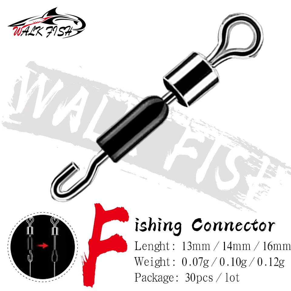 

WALK FISH 30 шт./лот шарикоподшипник шарнирный однотонный кольцевой рыболовный соединитель рыболовные крючки быстроразъемный соединитель рыболовные снасти