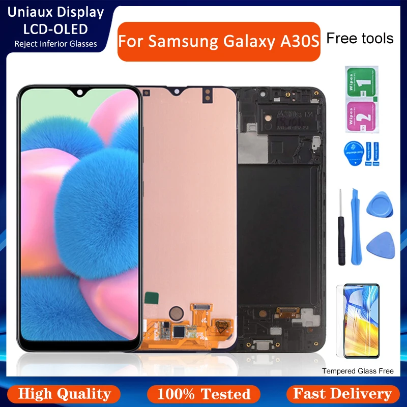 ЖК-дисплей 6 4 ''Super Amoled с дигитайзером сенсорного экрана в сборе для Samsung GALAXY A30S