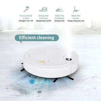 

Robot Vacuum Cleaner Sweep and Wet Mopping Disinfection For Hard Floors&Carpet Run 90mins Automatically Charge 35M