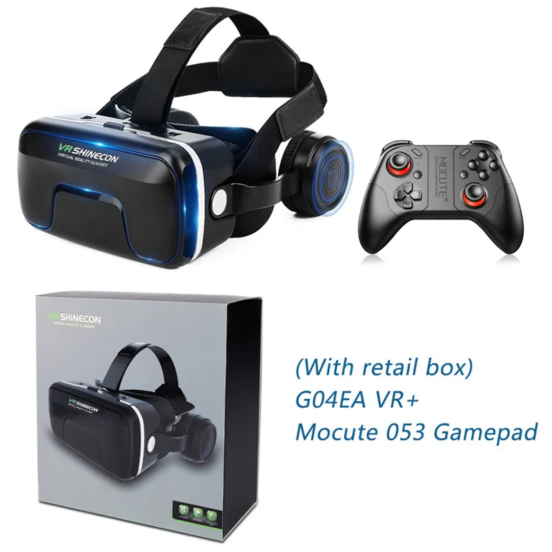 VR with mocute053 Shinecon Модернизированный Z4 VR Большой Просмотр захватывающий опыт Vr box 3D очки виртуальной реальности со стереонаушниками с gampad - Цвет: VR with mocute053