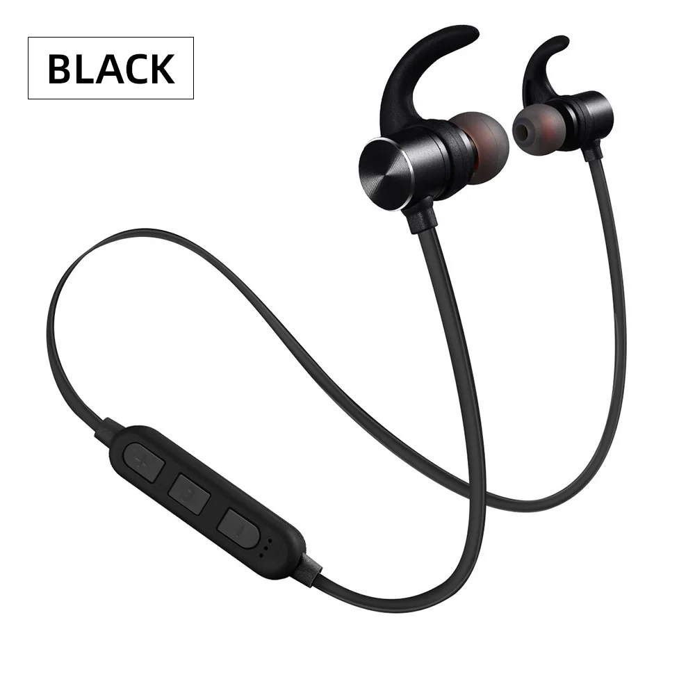 XT5 беспроводные Bluetooth наушники 4,2 TF карта гарнитура в уши Магнитный микрофон MP3 стерео звук портативный для Xiaomi Note 7 Pro - Цвет: Black OPP Bag