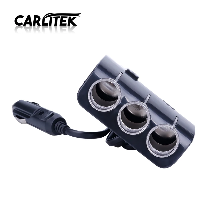 CARLitek черный двойной USB зарядное устройство адаптер автомобильного прикуривателя Разветвитель 3 способа DC 12 V/24 V