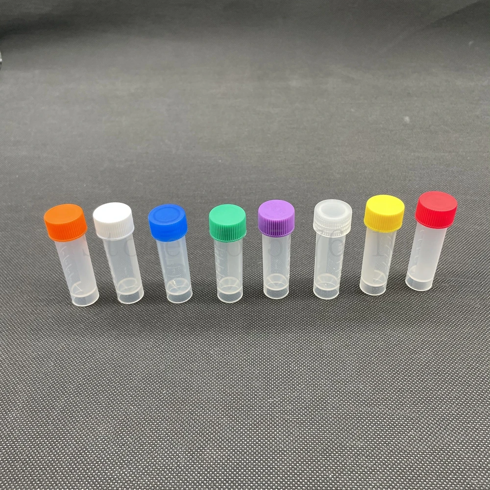 5ml Plastic Freezing Tube with thread cap ,Cryovial Preservative Tube Sample bottles with scale,Cold Storage gasket