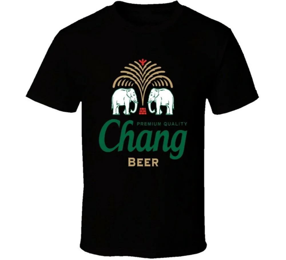 Вечерние футболки Chang Beer Drink Alcohol Drunk новые трендовые хлопковые |