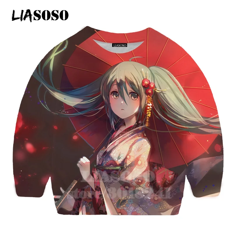 LIASOSO детей толстовки 3D принт аниме девочка Hatsune Толстовка Miku в уличном стиле для детей мальчиков и девочек Повседневное Топ для маленьких детей, свитер для подростков B174-22 - Цвет: 10