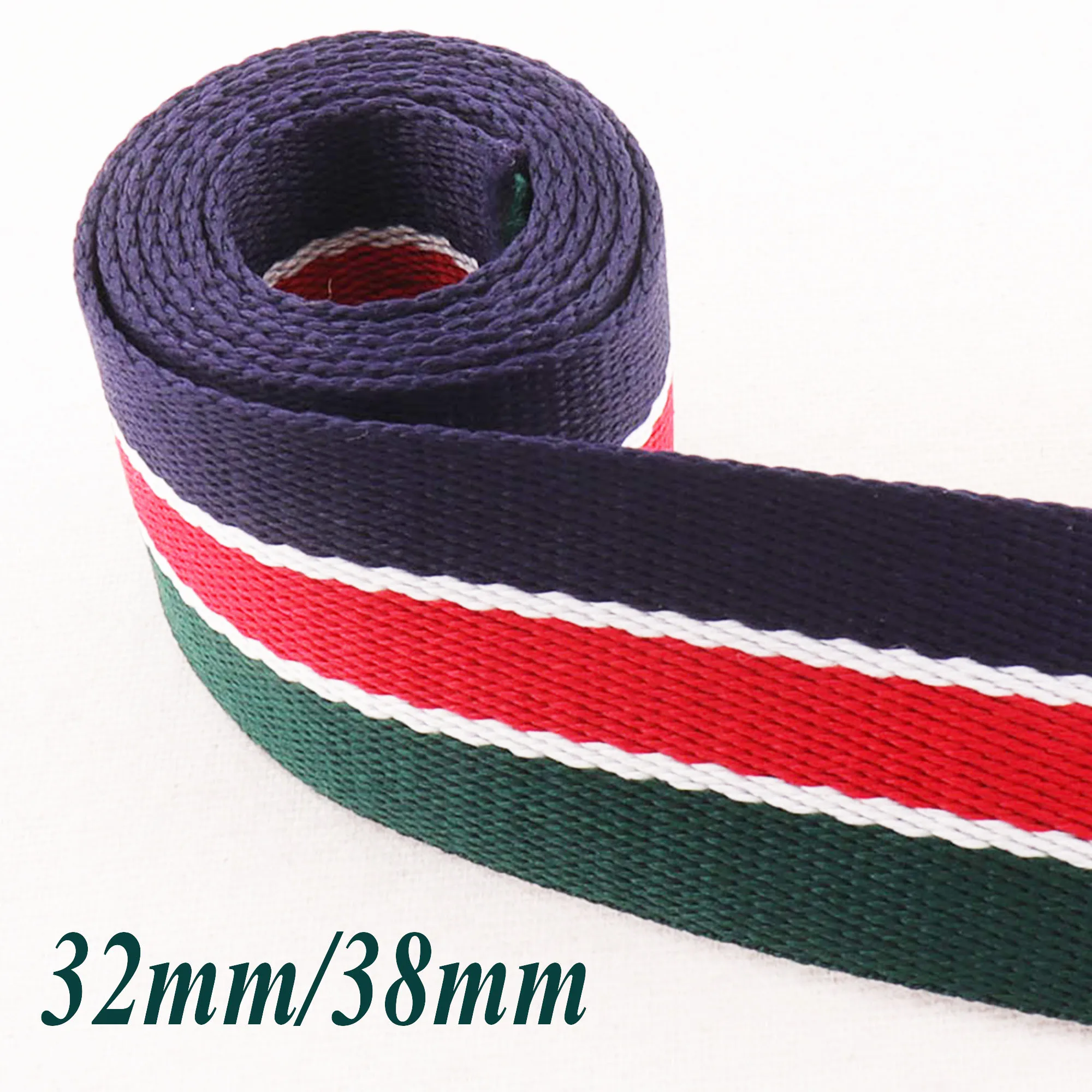 Темно-синий красный зеленый полосатый хлопок Webbing1 1/2 "- 1 1/4" Сумка кошелек