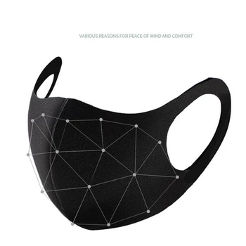 

Fabric Face Mask Black Mouth Masks Anti Flu PM2.5 dust Mouth covers Mask mascaras with 6pcs Activated Carbon Filter Mask